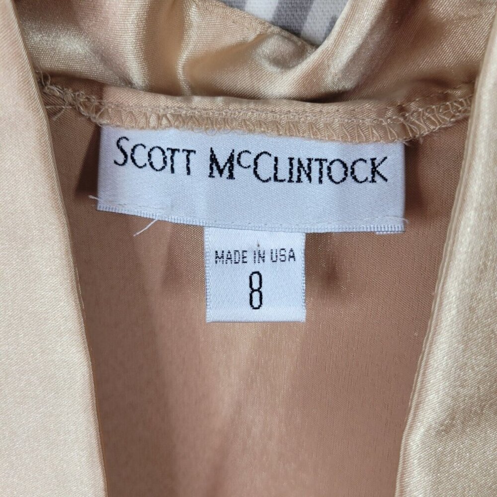 Scott McClintock Evening Dress Jacket size 8 Mother Of Bride Grooom Gold Satin - Picture 7 of 7